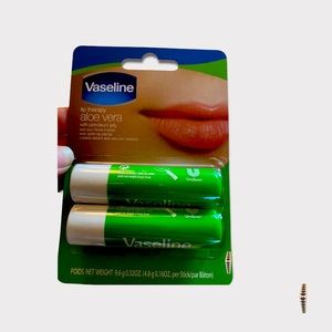 3 packs of Vaseline Aloe Vera lip therapy with petroleum jelly